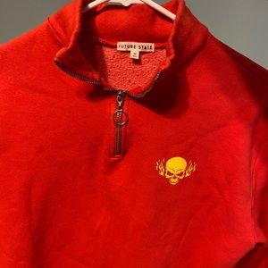 Red and yellow flame/skull long sleeve